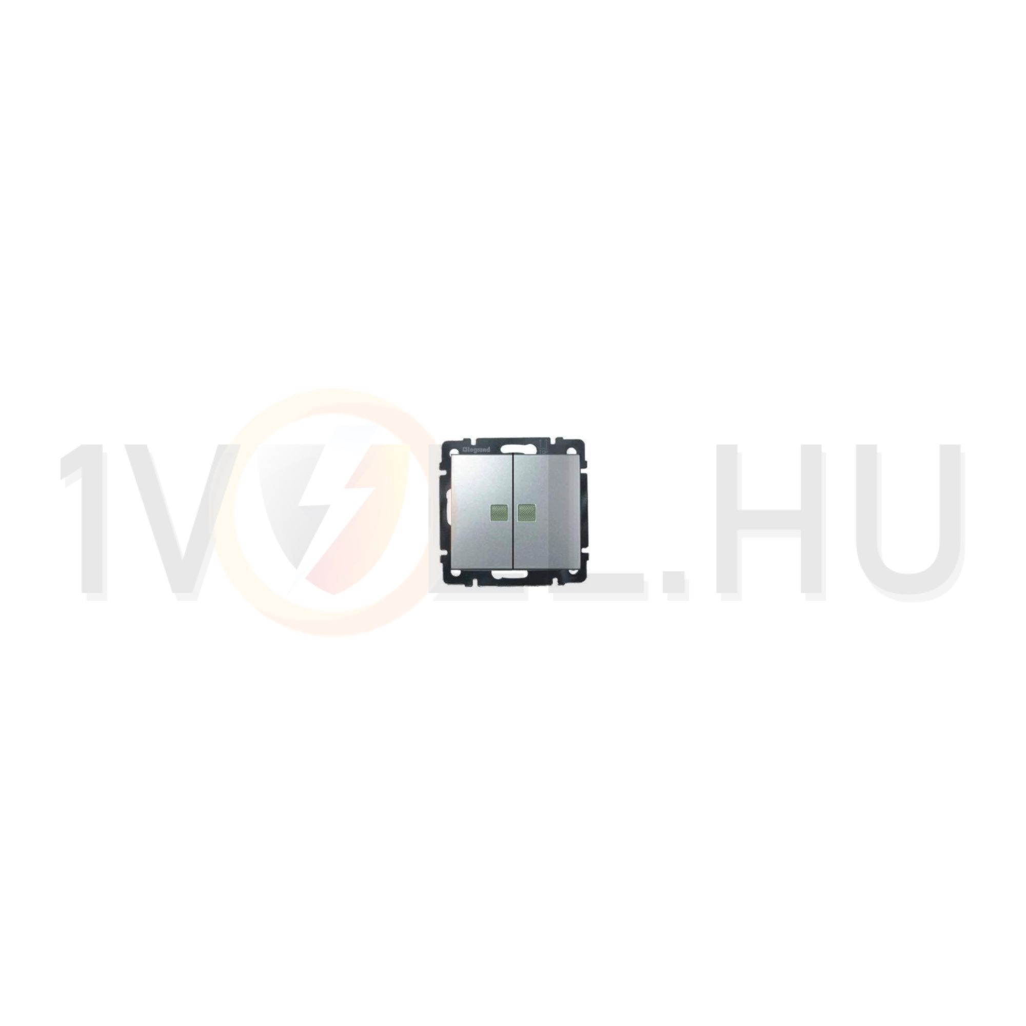 Valena 105 2x1P csillárkapcsoló +jelzőfény betét közp. fedéllel alumínium süllyesztett 2- LEGRAND - 770128