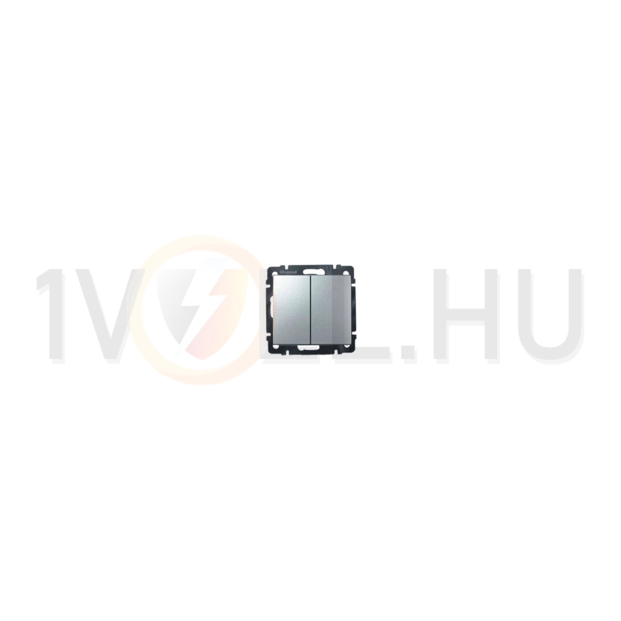 Valena 106+6 kettős váltókapcsoló betét közp. fedéllel alumínium süllyesztett IP31 2- LEGRAND - 770108