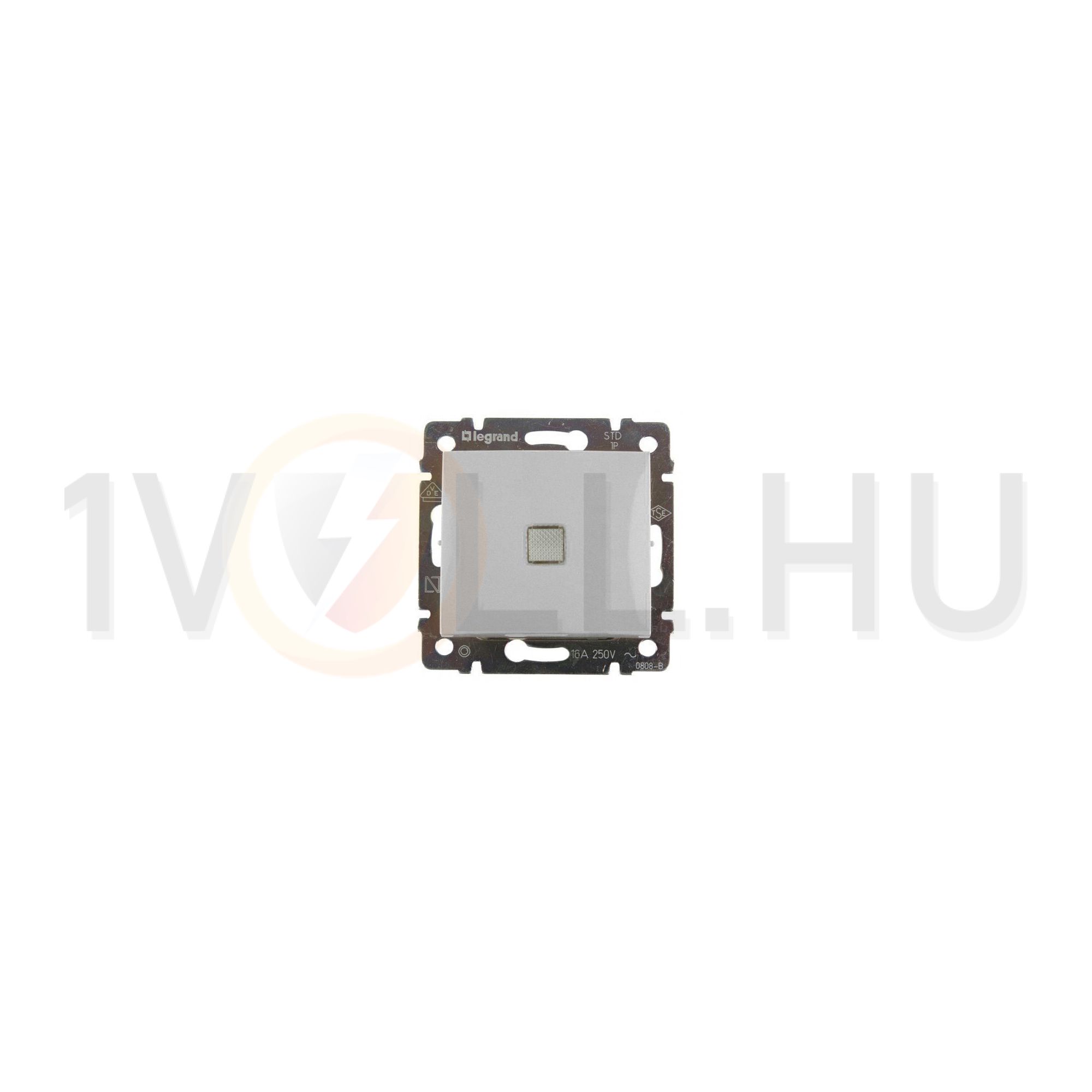 Valena 106 váltókapcsoló +jelzőfény betét közp. fedéllel alumínium süllyesztett IP31 1- LEGRAND - 770203