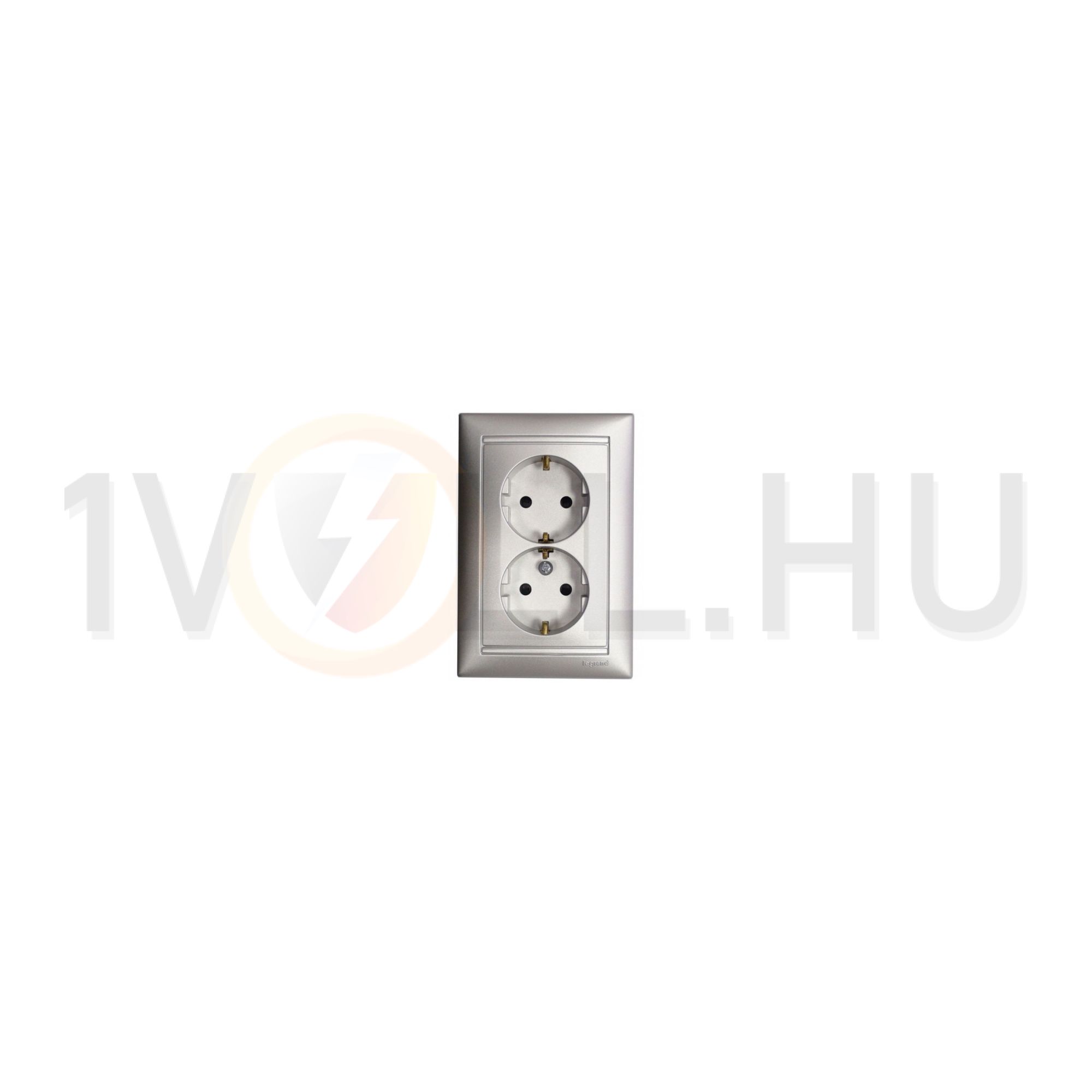 Valena 162/2 dugalj földelt központi fedlap gyerekzárral alumínium IP20 süllyesztett LEGRAND - 770127