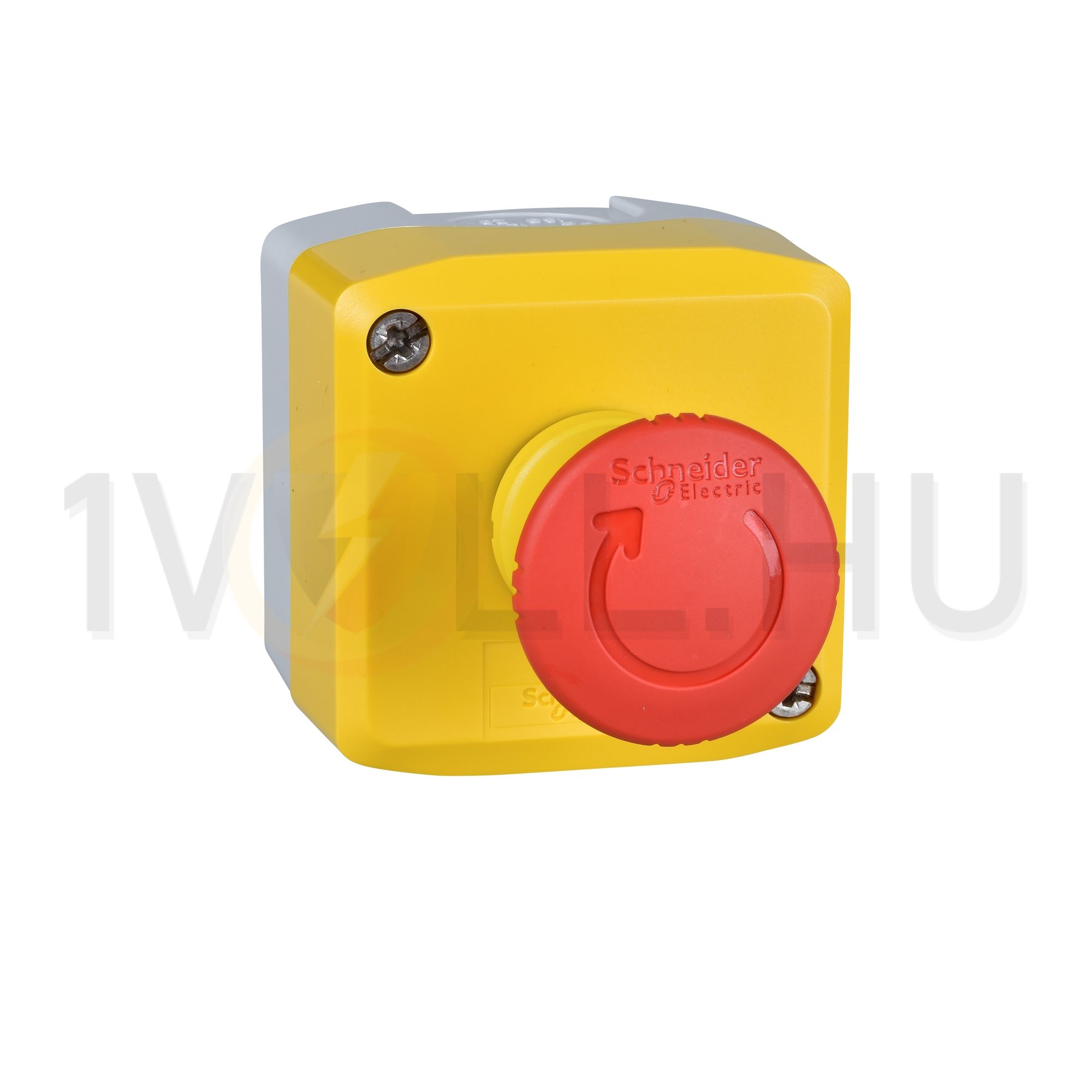 Vészgomba-nyomó komplett tokozott d22 1ny 40mm-fej fordító nyugtázás Harmony XALK Schneider - XALK178