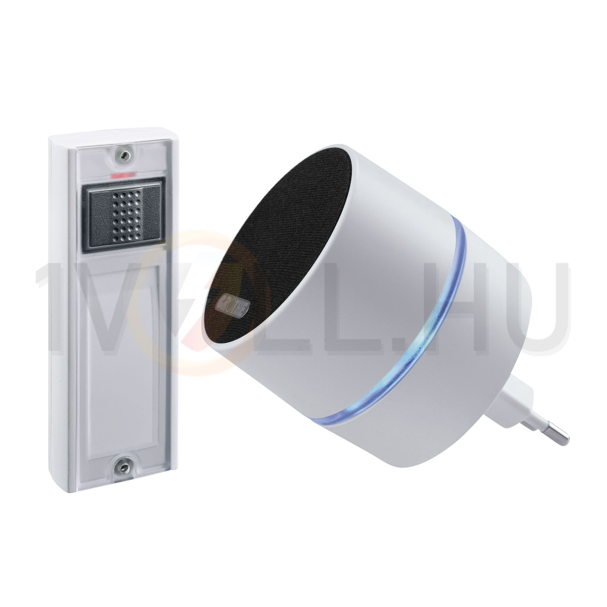 RF dallamcsengő 13dallam LED+vaku hangmenü dugaljba 500m-hatótáv 83dB fehér CALIMA 400 GB GROTHE - 43601