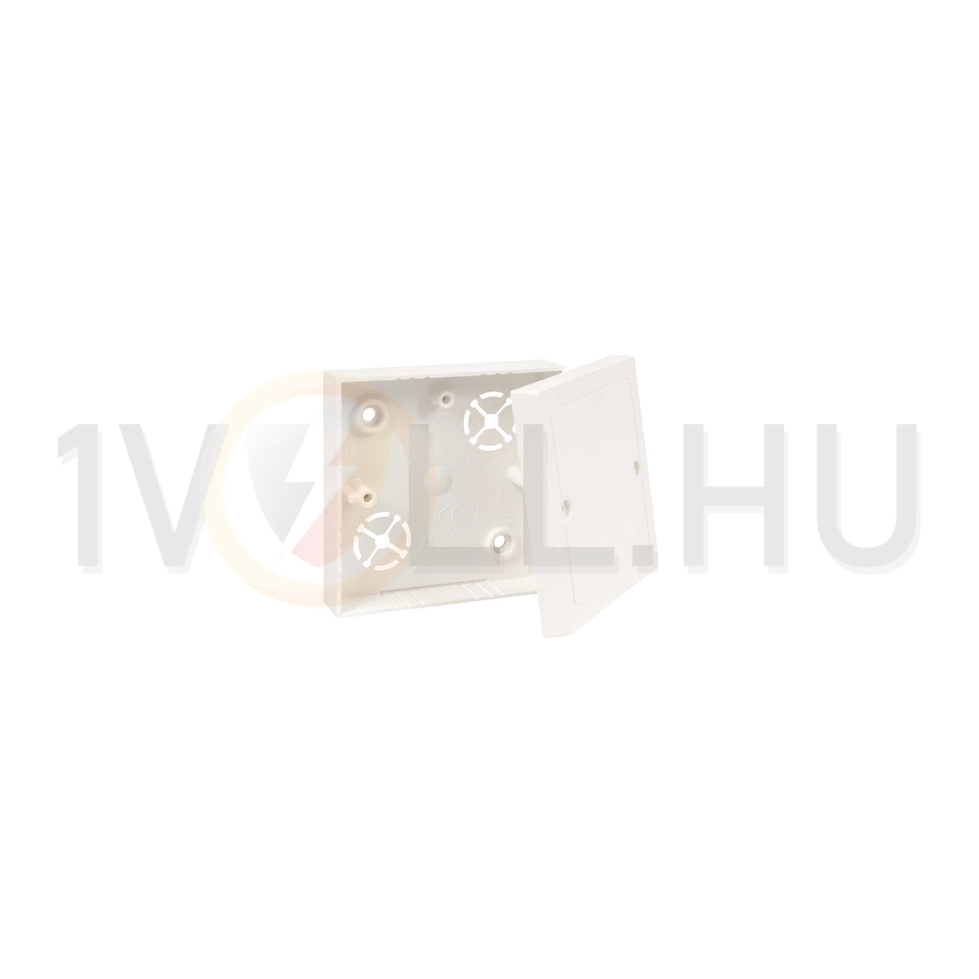 Vezetékcsatorna elosztódoboz fedéllel műanyag 81mmx 81mm 24.5mm fehér LK KOPOS - LK 80R/2_HB