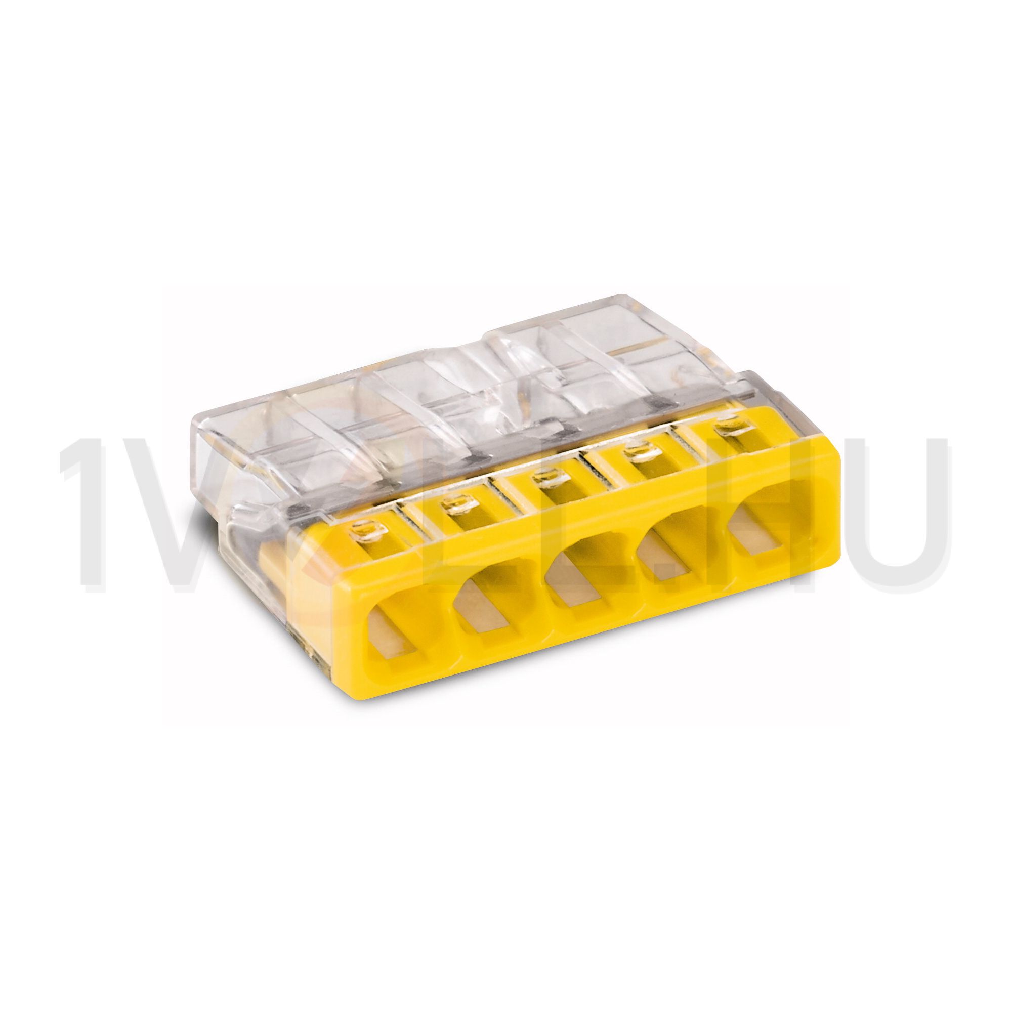 Vezetékösszekötő átlátszó 5-pólus 0.5-2.5mm2 24A 450V WAGO - 2273-205