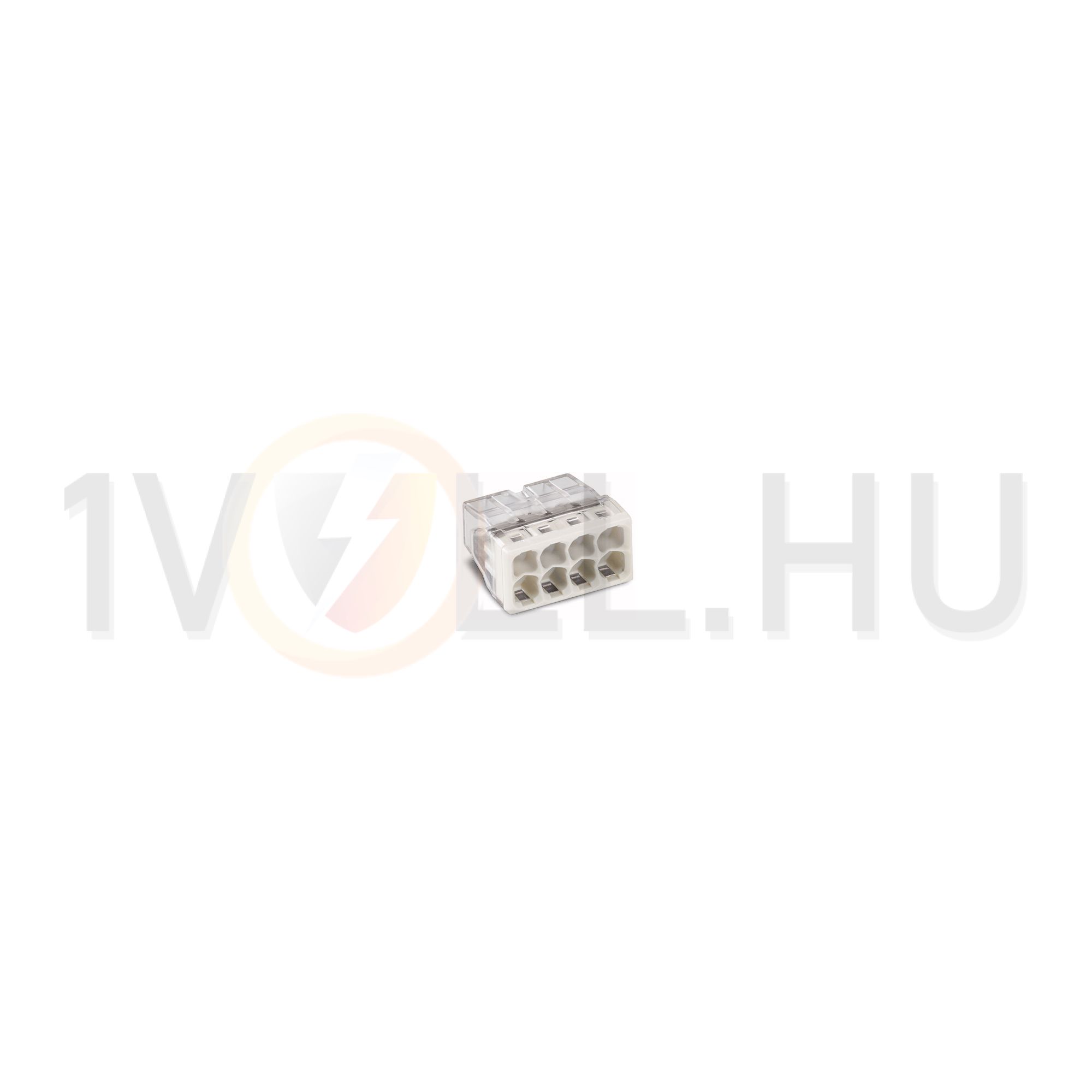 Vezetékösszekötő átlátszó 8-pólus 0.5-2.5mm2 24A 450V WAGO - 2273-208