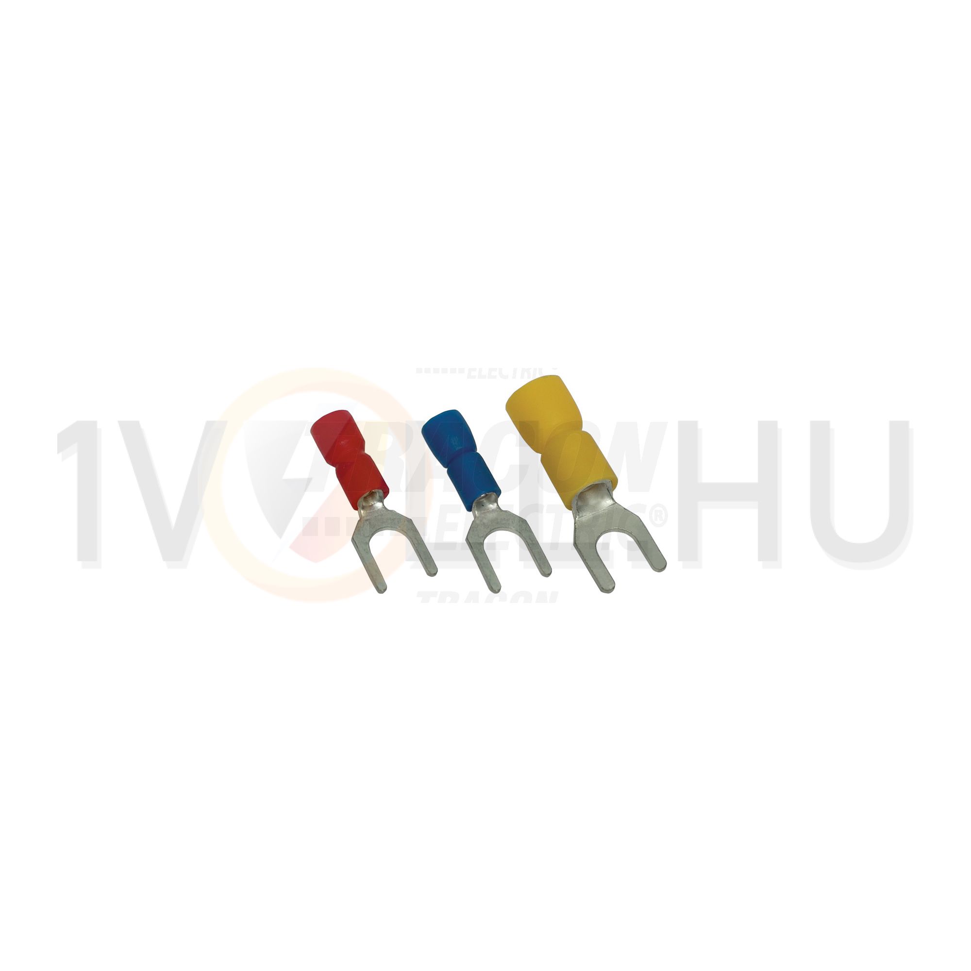 Villás saru 1,5mm2 6M/csavar villás-alakú PVC piros réz ónozott TRACON - PV6