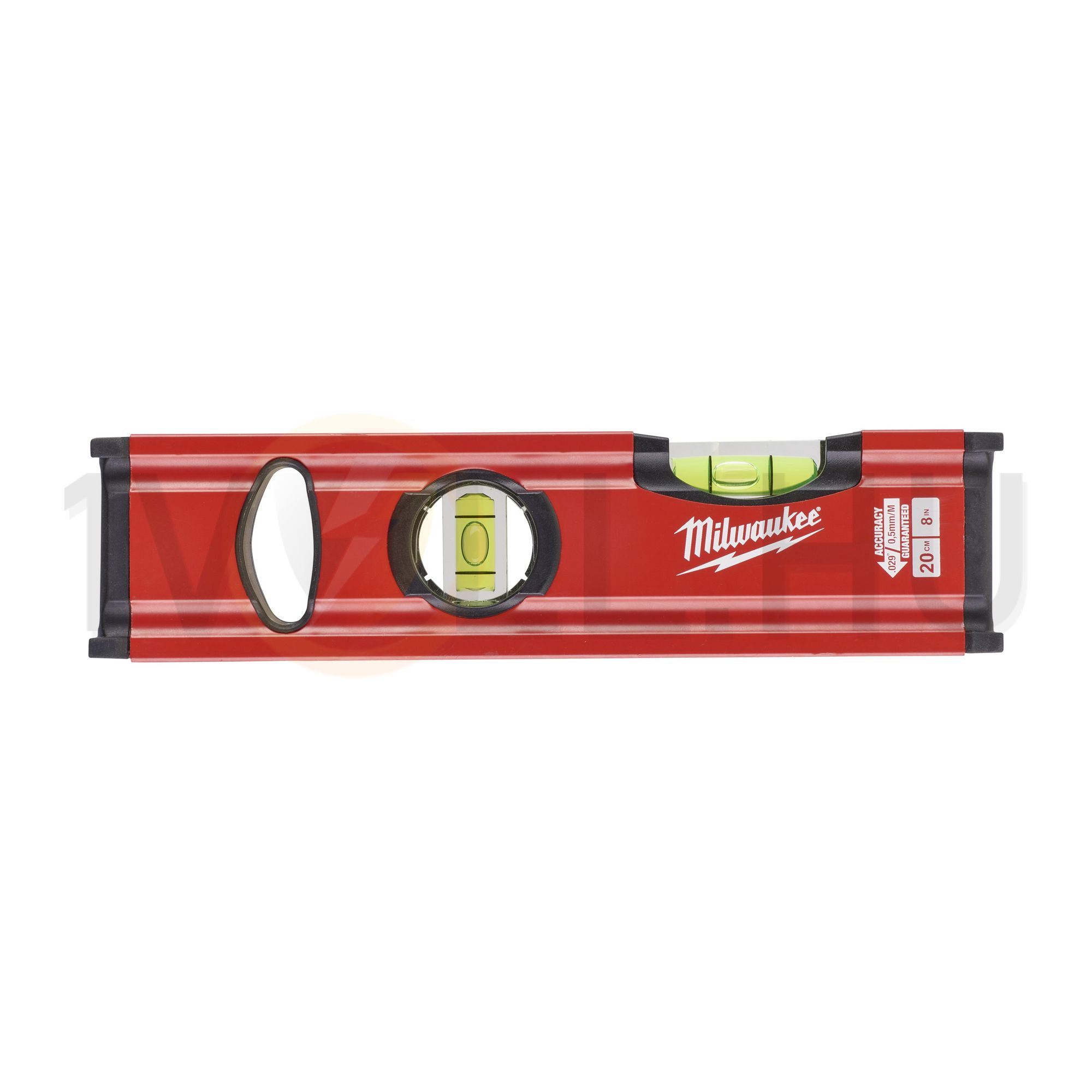 Vízmérték mágneses keskeny ütés-/UV-álló műanyag 200mm x 2-libellával mágneses Slim Milwaukee - 4932478897