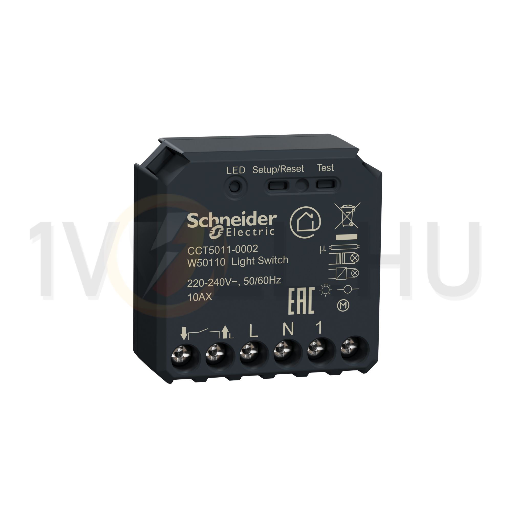Wiser világításkapcsoló mikromodul WiFi betét 230V 10A 100-2200W süllyesztett szürke Schneider - CCT5011-0002