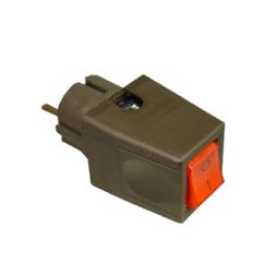 1z kapcsolós 2P+F dugvilla jelzőfénnyel lengő 2P 10A 240V billentyű/gomb barna VA Elektronika - DKF-162-B