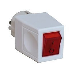 1z kapcsolós 2P+F dugvilla jelzőfénnyel lengő 2P 10A 240V billentyű/gomb fehér VA Elektronika - DKF-162-K