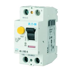 Áram-védőkapcsoló (Fi-relé) analóg 1P+N 25A 30mA A-típus 10kA PF7-25/2/003-A-DE EATON - 263599