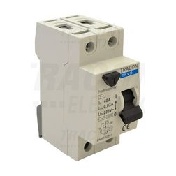 Áram-védőkapcsoló (Fi-relé) analóg 2P 16A 30mA AC-típus 6kA TRACON - TFV2-16030