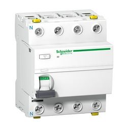 Áram-védőkapcsoló (Fi-relé) analóg 4P 40A 100mA A-típus 10kA Acti9 iID Schneider - A9Z22440