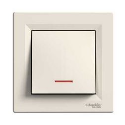 Asfora 101 1P kapcsoló +jelzőfény betét teljes fedéllel krém süllyesztett IP20 1- Schneider - EPH1400123