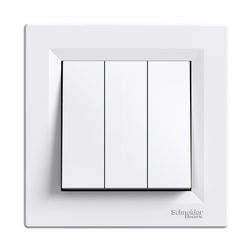 Asfora 101/3 3x1P kapcsoló betét közp. fedéllel 3M fehér süllyesztett IP20 Schneider - EPH2100121