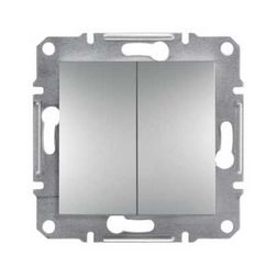 Asfora 105 2x1P csillárkapcsoló betét közp. fedéllel alumínium süllyesztett rugós IP20 Schneider - EPH0300161