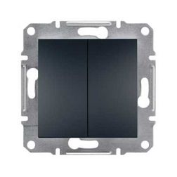 Asfora 105 2x1P csillárkapcsoló betét közp. fedéllel antracit süllyesztett rugós IP20 Schneider - EPH0300171