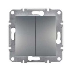 Asfora 105 2x1P csillárkapcsoló betét közp. fedéllel nemesacél süllyesztett rugós IP20 Schneider - EPH0300162