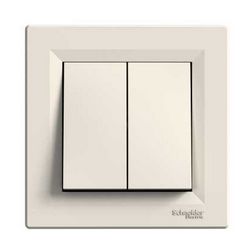 Asfora 105 2x1P csillárkapcsoló betét teljes fedéllel krém süllyesztett IP20 1- Schneider - EPH0300123