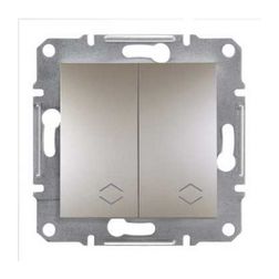 Asfora 106+6 kettős váltókapcsoló betét közp. fedéllel bronz süllyesztett rugós IP20 2- Schneider - EPH0600169