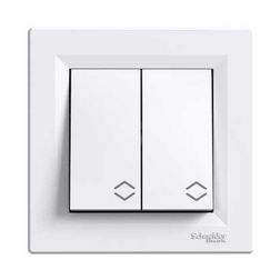 Asfora 106+6 kettős váltókapcsoló betét teljes fedéllel fehér süllyesztett csavaros Schneider - EPH0600121