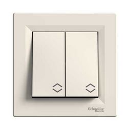 Asfora 106+6 kettős váltókapcsoló betét teljes fedéllel krém süllyesztett csavaros IP20 Schneider - EPH0600123