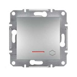 Asfora 106 váltókapcsoló +jelzőfény betét közp. fedéllel alumínium süllyesztett rugós Schneider - EPH1500161