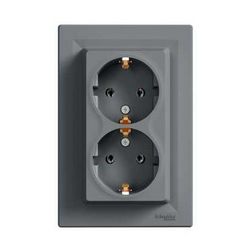 Asfora 162/2 dugalj földelt nemesacél IP20 süllyesztett Schneider - EPH9900162