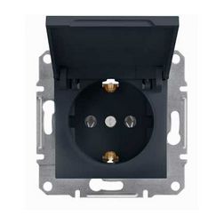 Asfora 162 dugalj földelt csapófedéllel antracit IP20 süllyesztett Schneider - EPH3100171