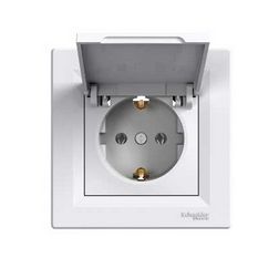 Asfora 162 dugalj földelt csapófedéllel fehér IP20 süllyesztett Schneider - EPH3100121