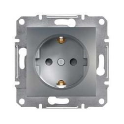 Asfora 162 dugalj földelt gyerekzárral nemesacél IP20 süllyesztett Schneider - EPH2900262