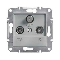 Asfora antenna aljzat TV-R-SAT süllyesztett komplett alumínium 2-kimenet végzáró Schneider - EPH3500161