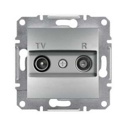 Asfora antenna aljzat TV-R süllyesztett komplett alumínium 2-kimenet átmenő 4dB/860MHz Schneider - EPH3300261