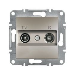 Asfora antenna aljzat TV-R süllyesztett komplett bronz 2-kimenet végzáró 1dB/860MHz Schneider - EPH3300169