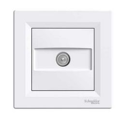 Asfora antenna aljzat TV süllyesztett komplett fehér 1-kimenet végzáró Schneider - EPH3200121