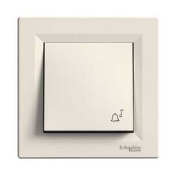 Asfora N101 csengőnyomó betét komplett házban 1- nyomógomb 1z krém csengő IP20 műanyag Schneider - EPH0800123