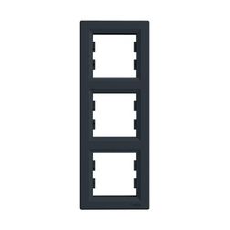 Asfora keret 3-as antracit függőleges műanyag Schneider - EPH5810371