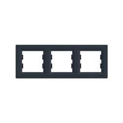 Asfora keret 3-as antracit vízszintes műanyag Schneider - EPH5800371