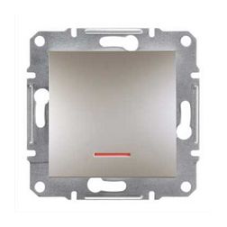 Asfora N101 nyomó betét közp. fedéllel 1- nyomógomb 1z bronz IP20 jelzőfény műanyag Schneider - EPH1600369