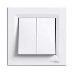 Asfora N101/2 nyomó betét komplett házban 2- nyomógomb 2z fehér IP20 süllyesztett dmax. Schneider - EPH1100121