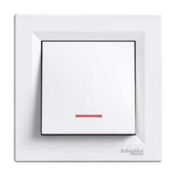 Asfora N101 nyomó betét teljes fedéllel 1- billentyűs 1v fehér IP20 jelzőfény műanyag Schneider - EPH1600121