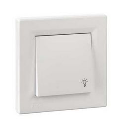 Asfora N101 nyomó betét teljes fedéllel 1- billentyűs 1z fehér lámpa IP44 jelzőfény Schneider - EPH0900221