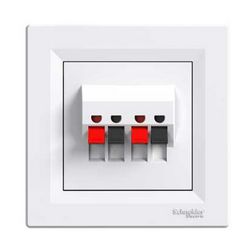 Asfora hangszóró csatlakozó betét betét teljes fedéllel sztereó műanyag fehér Schneider - EPH5700121