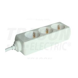 Asztali elosztósor 3680W 1.5mm2 3m 3x2P+E/230V 16A fehér IP20 TRACON - H3-3M