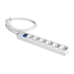 Asztali elosztósor 3680W 1.5mm2/ 3m 6x2P+E/230V 16A kapcsolós fehér IP20 SOLERA - 8036IL