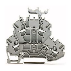 Átmenő sorkapocs jelölőtartóval L/L TS35 2-szintes 24A 0.75-2.5mm2 szürke rugószorításos WAGO - 2002-2231