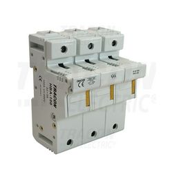 Biztosítós szakaszolókapcsoló d22x58mm sorolható 6M 3P 100A 400V gyűjtősínre IP20 TRACON - HBA-3P-100