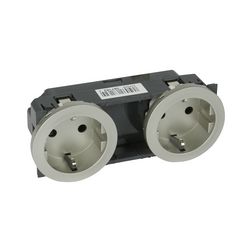 Céliane 162/2 dugalj sínes földelt központi fedlap gyerekzárral titán IP20 süllyesztett LEGRAND - 067162