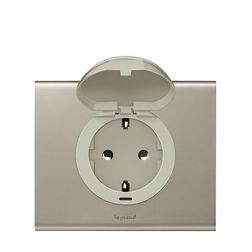 Céliane 162 dugalj betét földelt gyerekzárral szürke IP20 modultartó csavaros LEGRAND - 067161