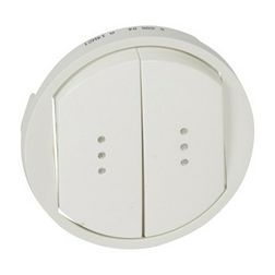 Céliane billentyű kettős kapcs/nyg.-hoz fehér üres-jel  jelzőfényes műanyag fényes LEGRAND - 068004